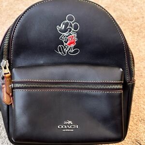 Coach Black mini Backpack with Mickey Mouse Design